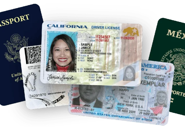 State IDs, international passports, and mobile identity documents supported by Bouncr.